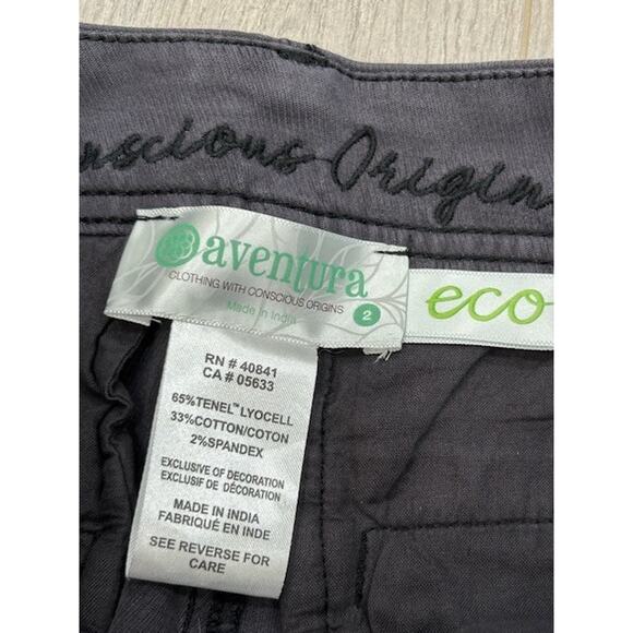 Aventura Womens Slim Bootcut Leg Pants Trousers Mid Rise Stretch Gray Size 2 - Picture 5 of 8
